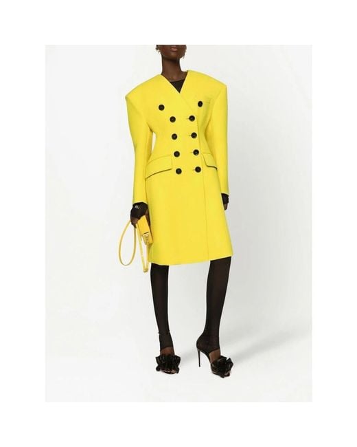 Dolce & Gabbana Yellow Double-Breasted Coats