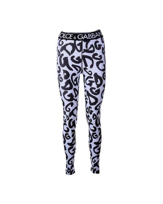 Dolce & Gabbana Blue Graffiti leggings