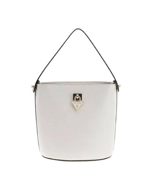 Guess White Bucket Bags