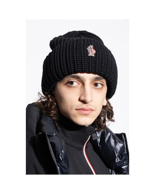 Moncler Black Beanies for men