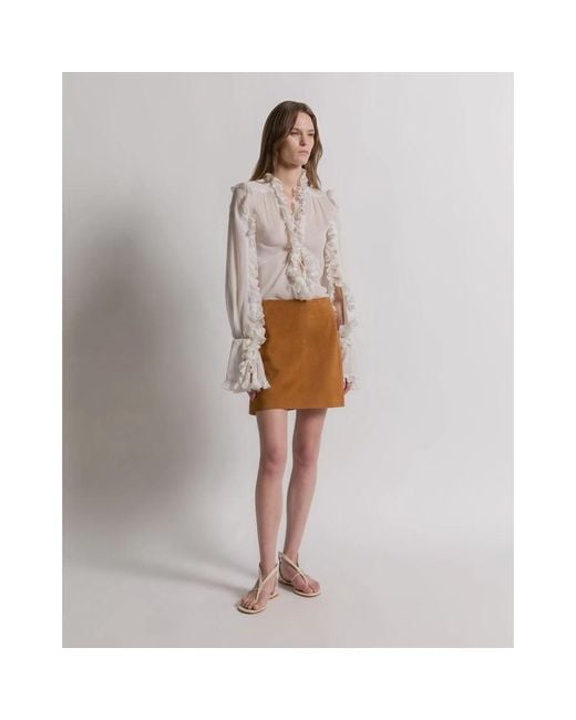 Alberta Ferretti Brown Leather Skirts