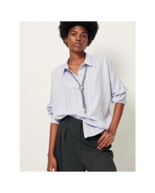 Sessun Overhemden ,Blauw ,Polyester Botan Shirt in het Purple