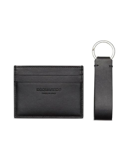 DSquared² Accessoires ,Zwart ,Leer Zwarte Leren Modetas in het Black voor heren