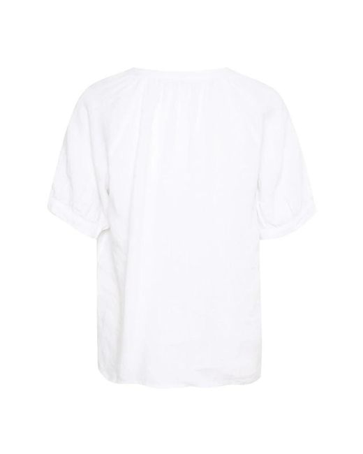 Part Two Overhemden ,Wit ,Linnen Witte Linnen Blouse Met Pofmouwen in het White