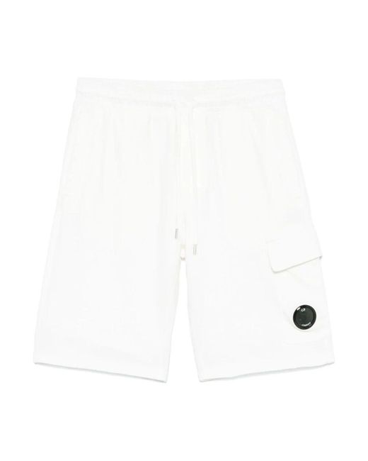 C P Company White Casual Shorts for men