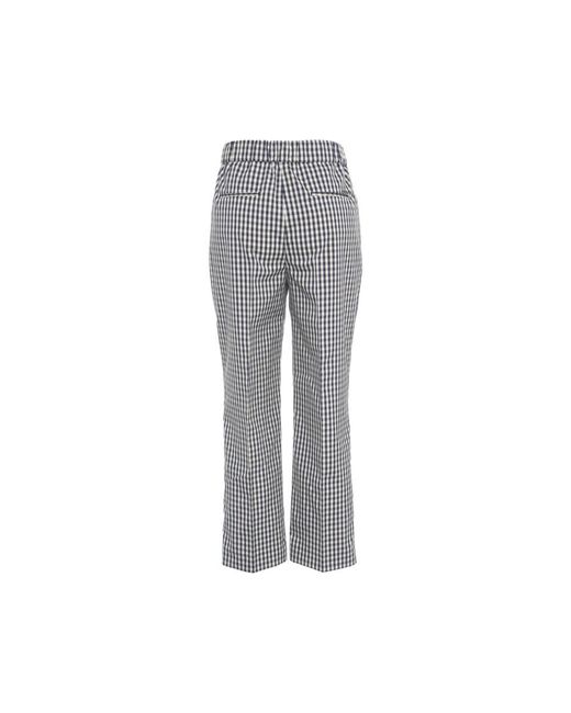 Liu Jo Gray Karierte Chino Hose Grau Ss25