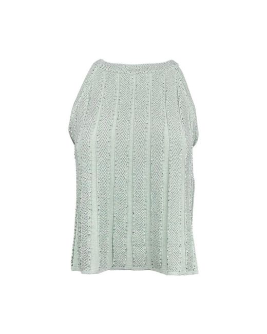 D.exterior Green Sleeveless Tops