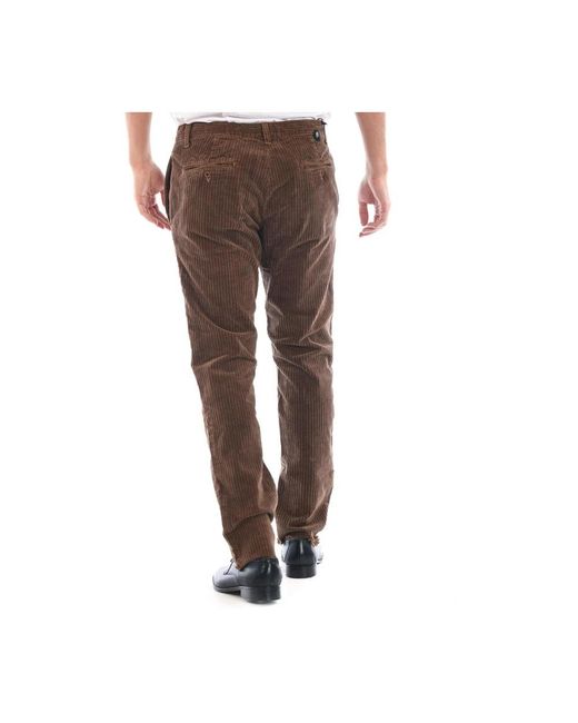 Daniele Alessandrini Brown Slim-Fit Trousers for men