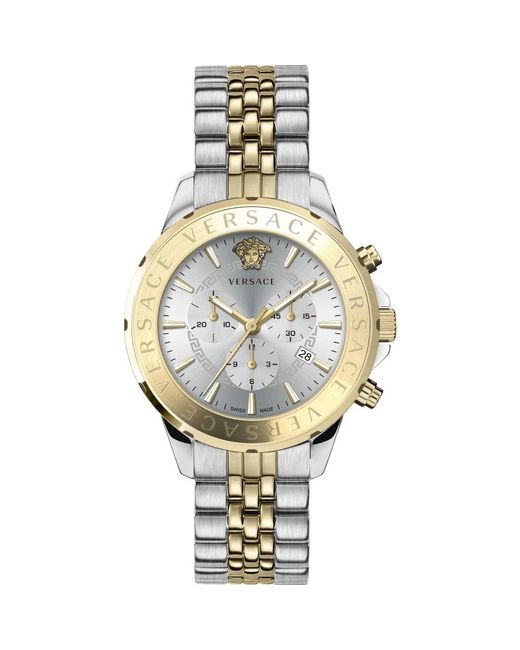 Versace Accessoires ,Veelkleurig ,Chrono Signature Horloge in het Metallic