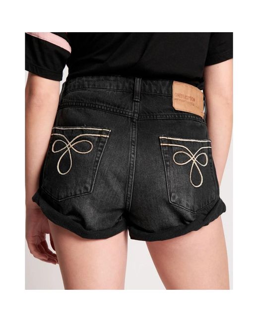 One Teaspoon Black Denim Shorts