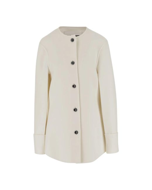 Jil Sander Jassen ,Wit ,Stijlvolle Overhemden Collectie in het White
