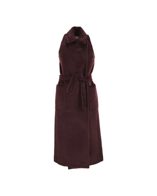 Max Mara Purple Belted Coats