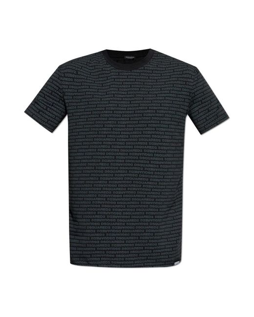 DSquared² Tops ,Zwart ,Leer Monogram Ondergoed T-Shirt in het Black voor heren