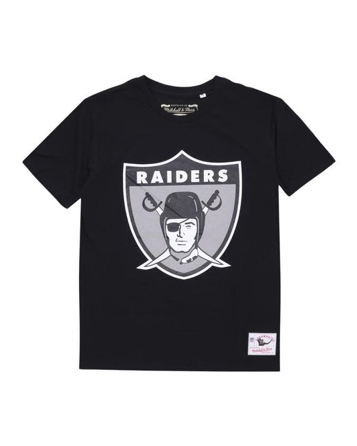 Mitchell & Ness Tops ,Zwart ,Katoen Oakland Raiders Logo T-Shirt Zwart in het Black voor heren