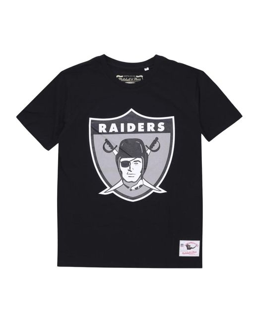 Mitchell & Ness Tops ,Zwart ,Katoen Oakland Raiders Logo T-Shirt Zwart in het Black voor heren