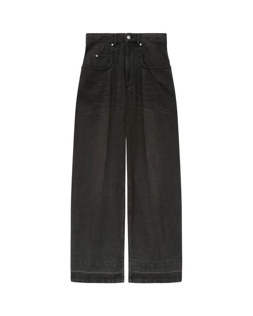 Wide Jeans Isabel Marant en coloris Black