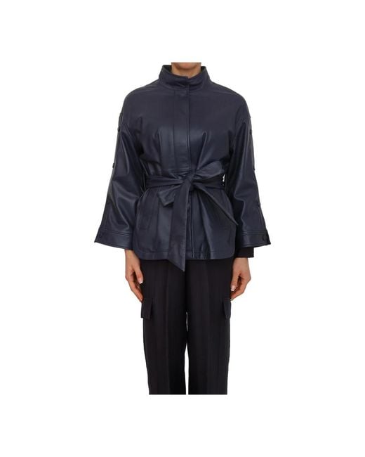 Blugirl Blumarine Blue Leather Jackets
