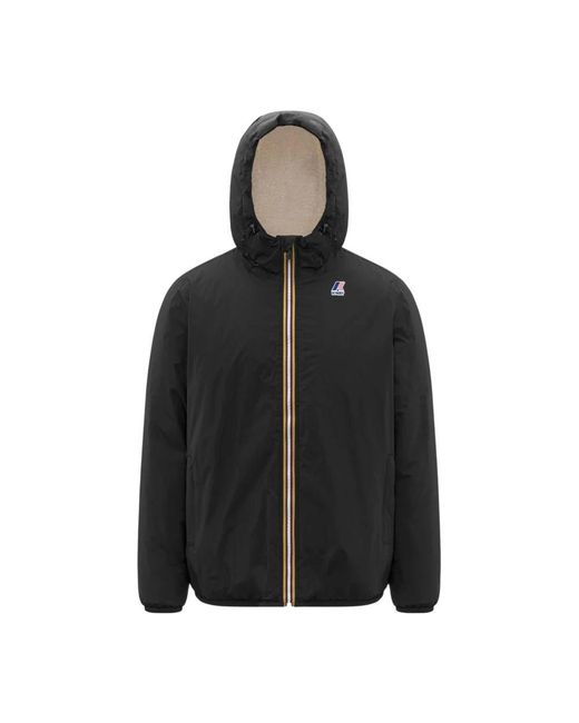 K-Way Jassen ,Zwart ,Leer Le Vrai 4.0 Claude Orsetto Jacket in het Black