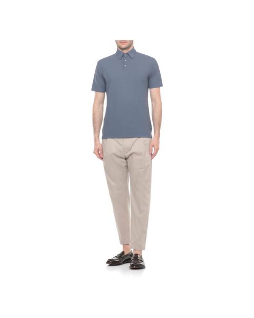 Zanone Blue Polo Shirts for men