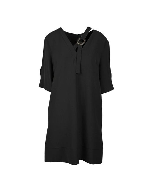 SIMONA CORSELLINI Black Elegantes kleid aus polyester-elasthan-mix