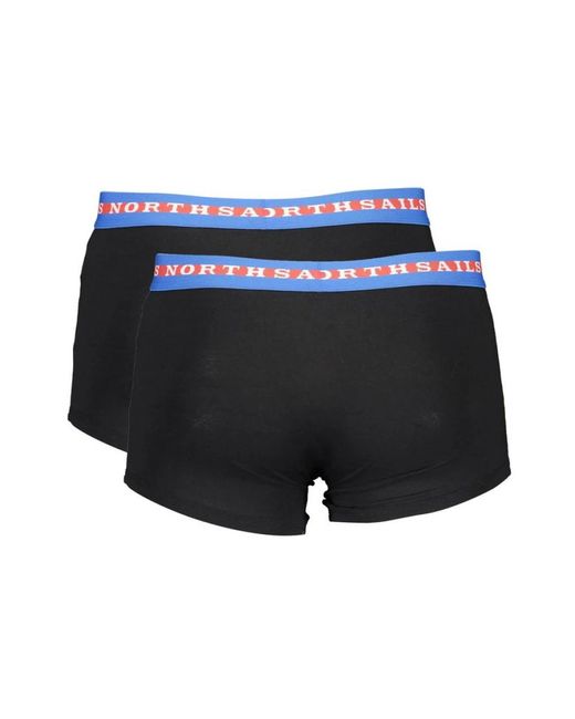 North Sails Ondergoed ,Zwart ,Katoen Zwarte Katoenen Boxershorts Bicolor Logo in het Black voor heren
