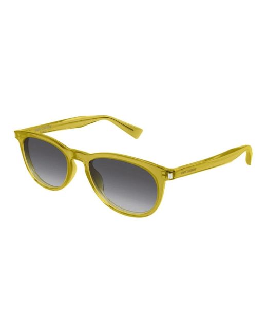 Saint Laurent Stijlvolle Zwarte Leren Schoudertas in het Yellow