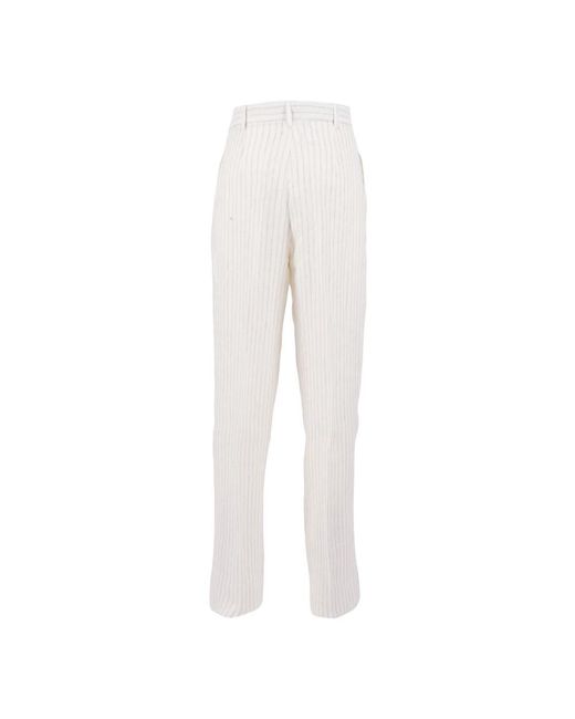 Max Mara White Straight Trousers