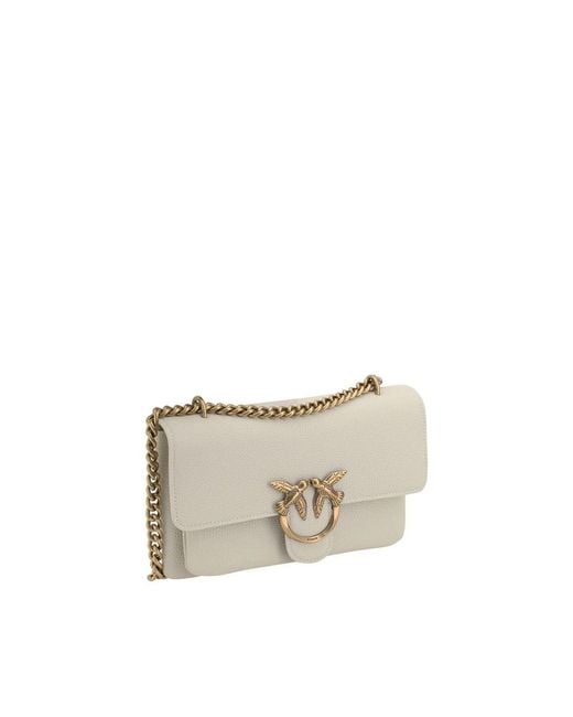 Pinko White Love One Shoulder Bag