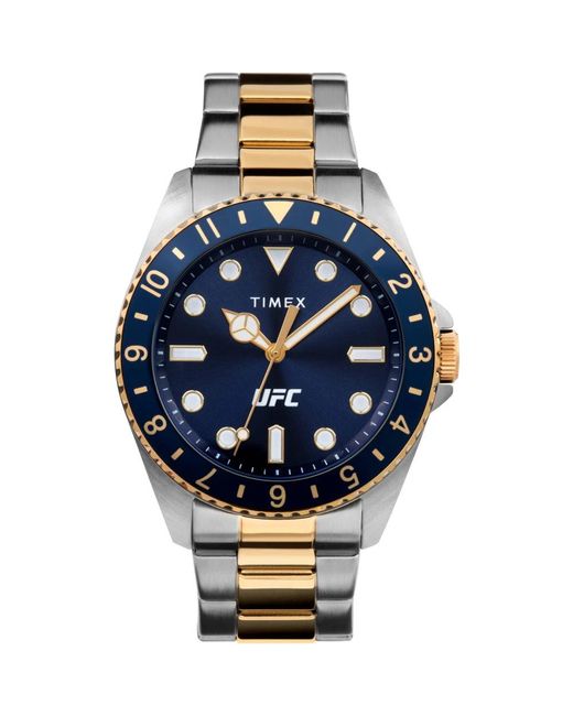Timex Accessoires ,Veelkleurig ,Analoge Roestvrijstalen Horloge Ufc Deput in het Metallic voor heren