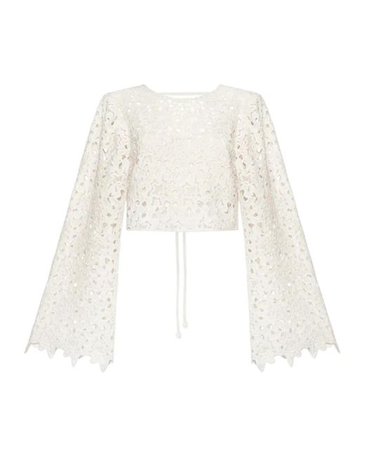 Undress Overhemden ,Wit ,Katoen Lace Statement Shirt in het White