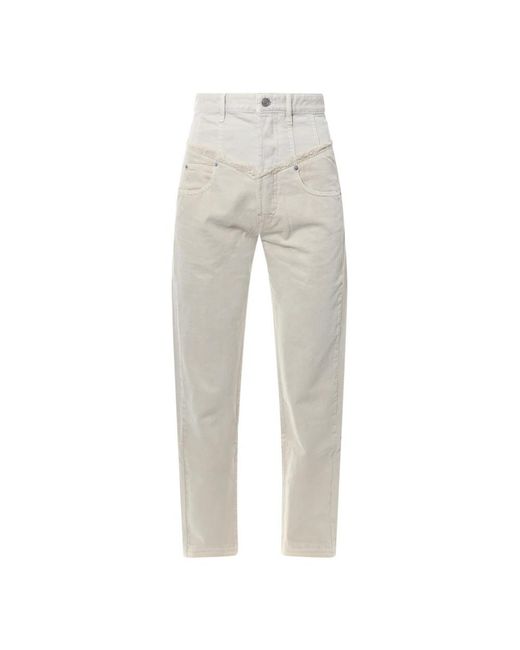 Pantalón de algodón con detalle deshilachado Isabel Marant de color Gray