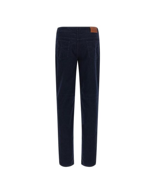 Brunello Cucinelli Blue Straight Trousers for men