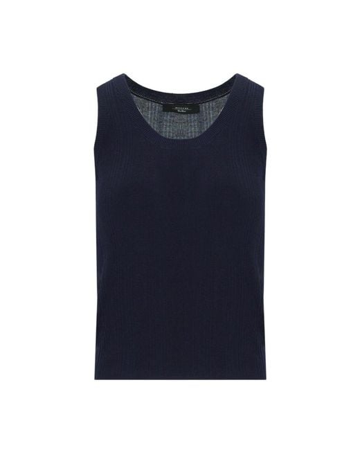 Weekend by Maxmara Blue Sleeveless Tops