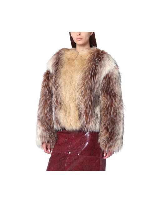 Halfboy Brown Faux Fur & Shearling Jackets