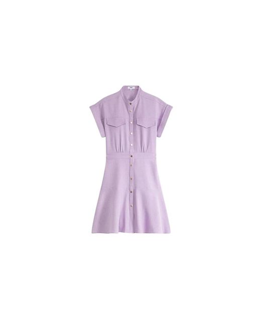 Suncoo Purple Shirt Dresses
