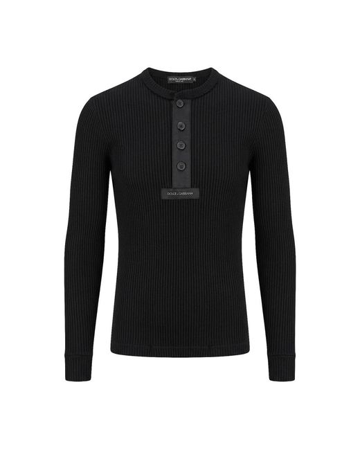 Dolce & Gabbana Black Round-Neck Knitwear for men