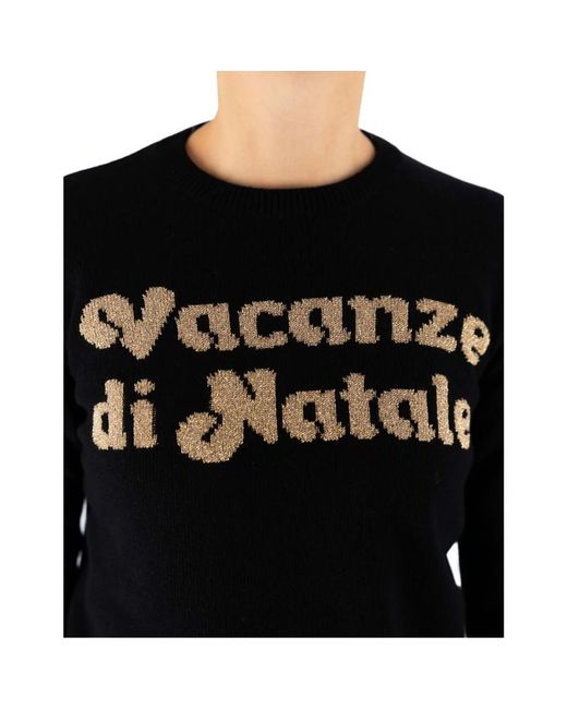 Mc2 Saint Barth Black Round-Neck Knitwear