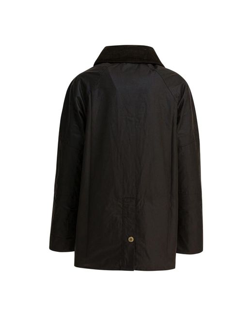 Barbour Groene Jas Met Corduroy Kraag in het Black