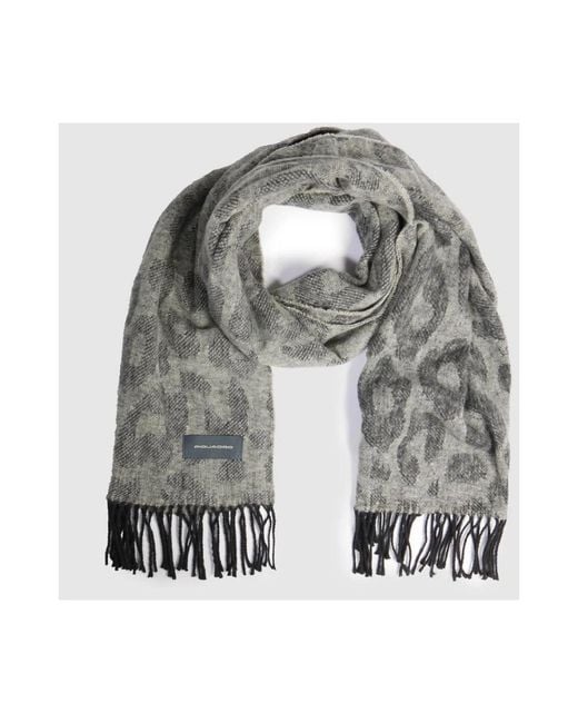 Winter Scarves Piquadro de color Gray