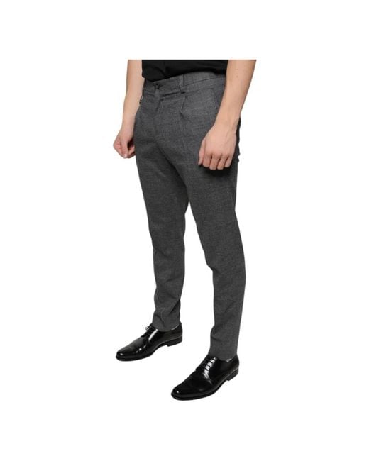 Dolce & Gabbana Gray Slim-Fit Trousers for men