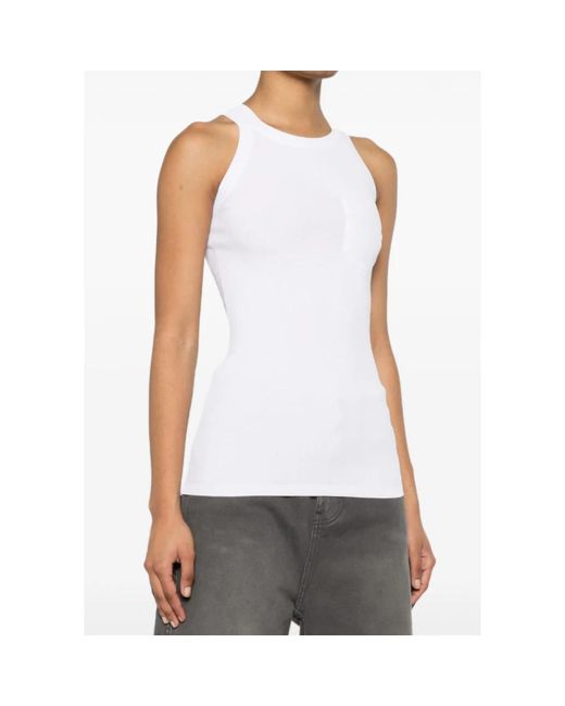 Sportmax White Sleeveless Tops