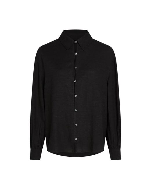 Camicia nera in lino di Karl Lagerfeld in Black