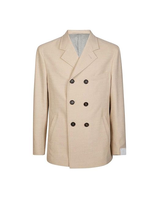 Eleventy Dubbelbreasted Peacoat in het Natural voor heren