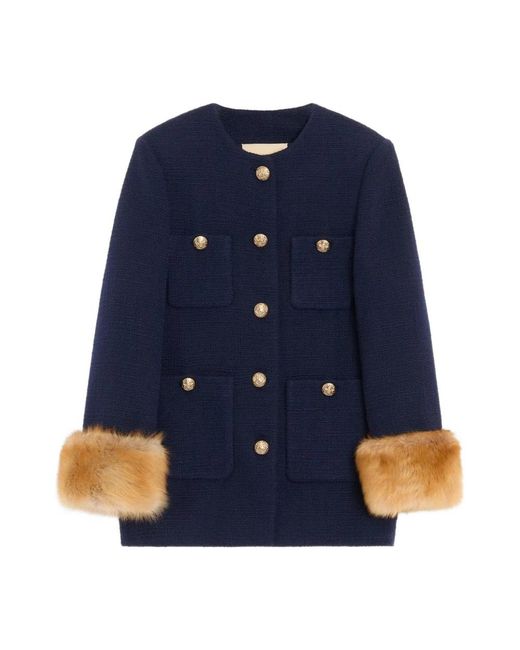 Tweed Jackets Valentino de color Blue