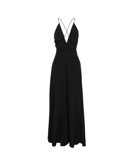 Aspesi Black Schwarzes Midi-Kleid