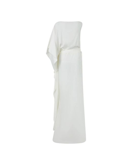 Alberta Ferretti Asymmetrische Lange Jurk in het White