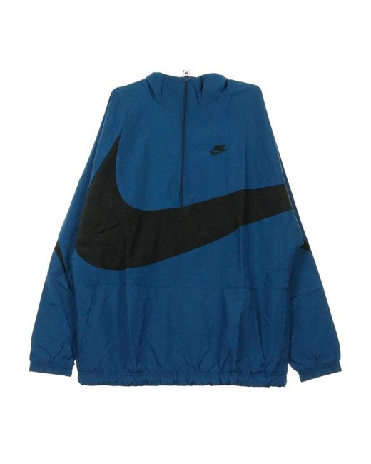 Nike Fitness ,Blauw ,Polyester Windbreaker Half-Zip Jacket in het Blue voor heren