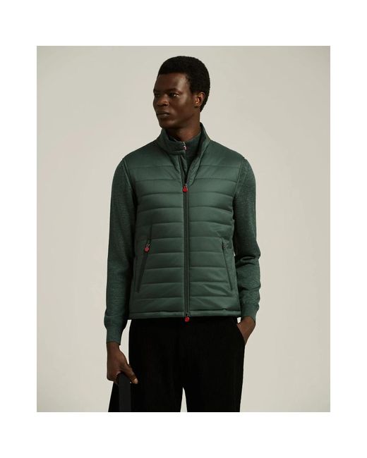 Kiton Jassen ,Groen ,Polyester Technische Gewatteerde Vest in het Green voor heren