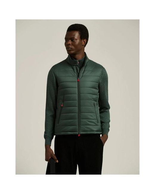 Kiton Jassen ,Groen ,Polyester Technische Gewatteerde Vest in het Green voor heren