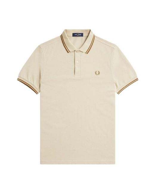 Fred Perry Tops ,Katoen Klassiek Twin Tipped Poloshirt in het Natural voor heren